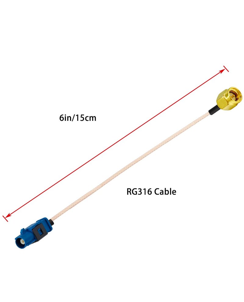 POBADY SMA Male to Fakra C Male Blue Pigtail Cable RG316 6in/15cm Fakra C Plug to SMA Plug GPS Antenna Extension Cable for Vehicle GPS Navigation Car Radio Stereo - Image 5